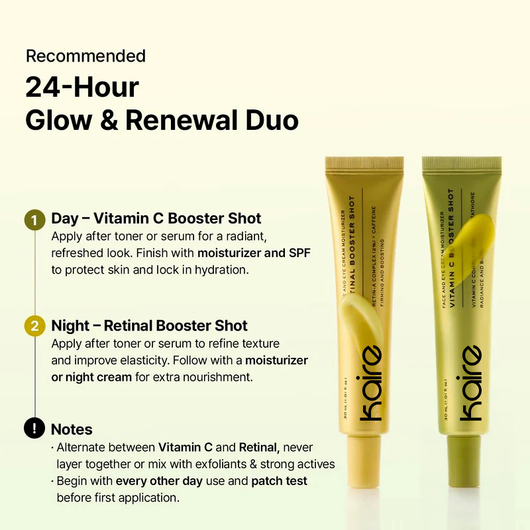 Booster Shot Skin Renewal Duo - Vitamin C & Retinal for Day And Night